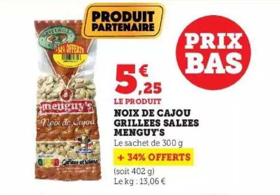 Noix De Cajou Grillées Salées Menguy's