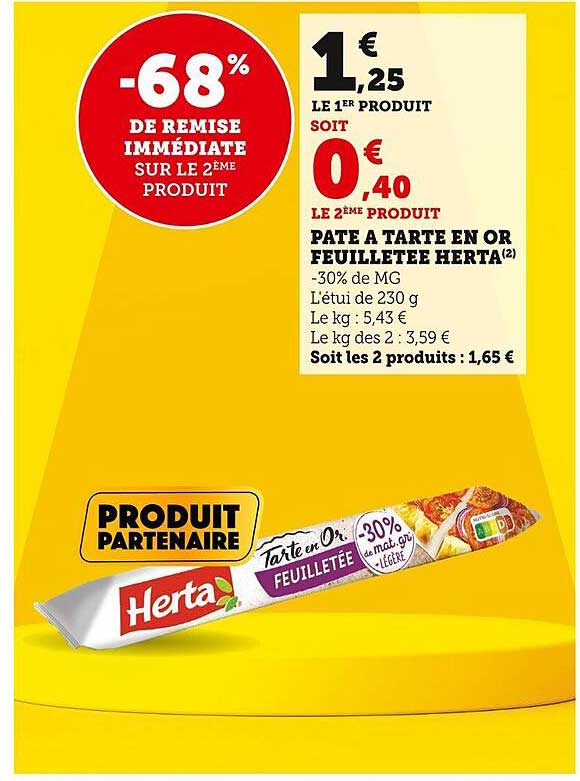 Pâte à Tarte En Or Feuilletée Herta