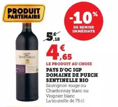 pays d'oc igp domaine de puech sentinelle bio