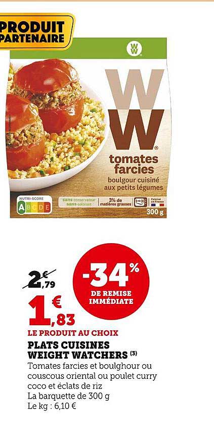 plats cuisinés weight watchers