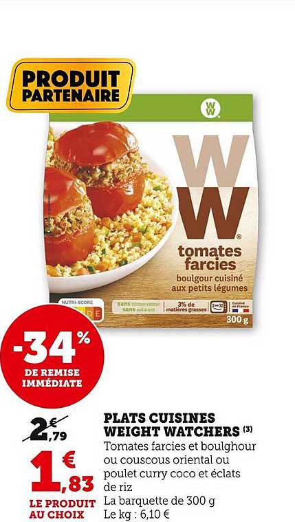 plats cuisinés weight watchers