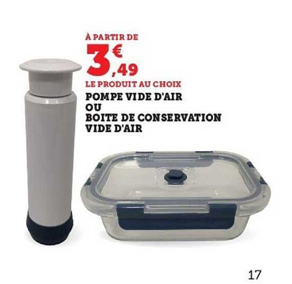 pompe vide d'air ou boîte de conservation vide d'air