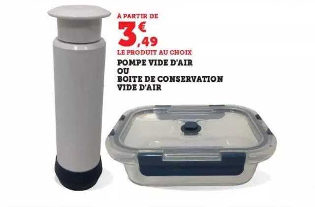 pompe vide d'air ou boîte de conservation vide d'air