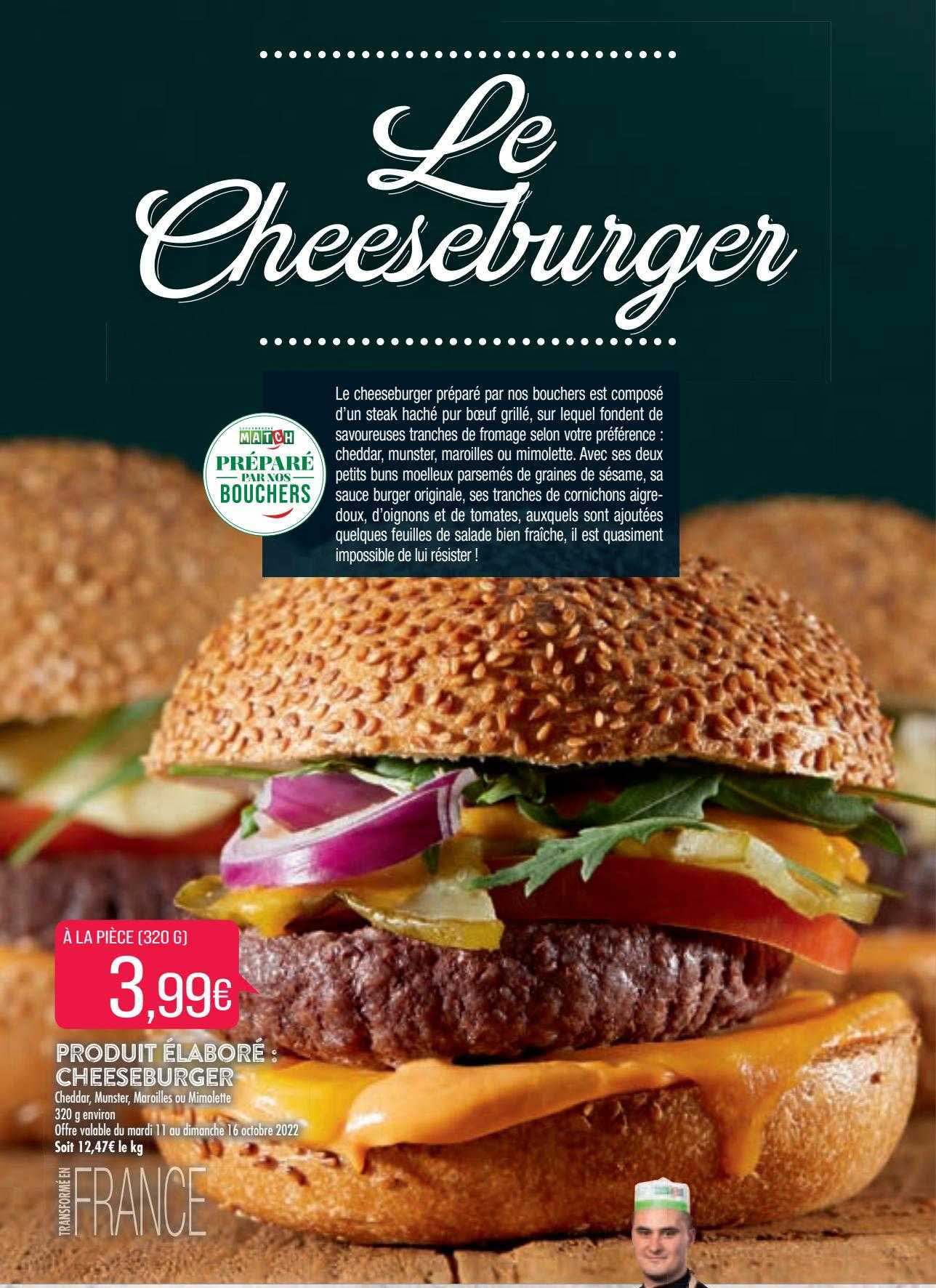 produit élaboré : cheeseburger