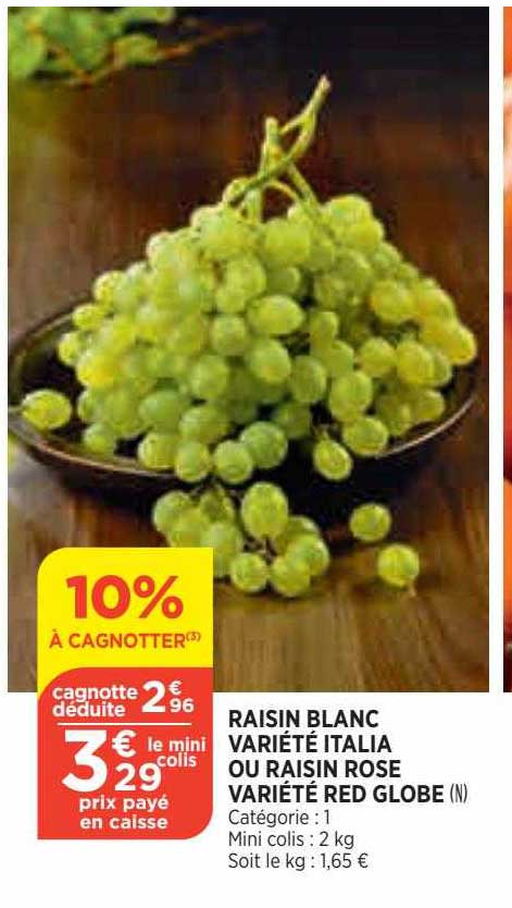 raisin blanc variété italia ou raisin rose variété red globe