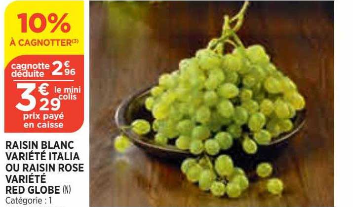 raisin blanc variété italia ou raisin rose variété red globe
