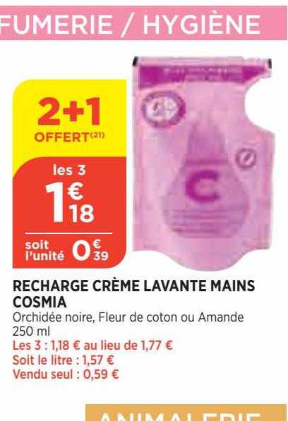 recharge crème lavante mains cosmia