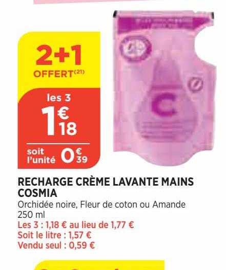 recharge crème lavante mains cosmia