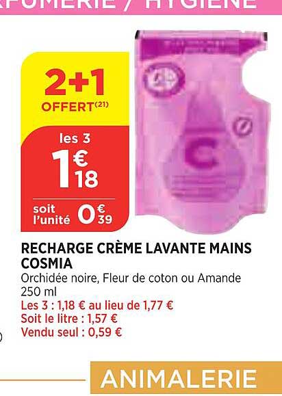 recharge crème lavante mains cosmia