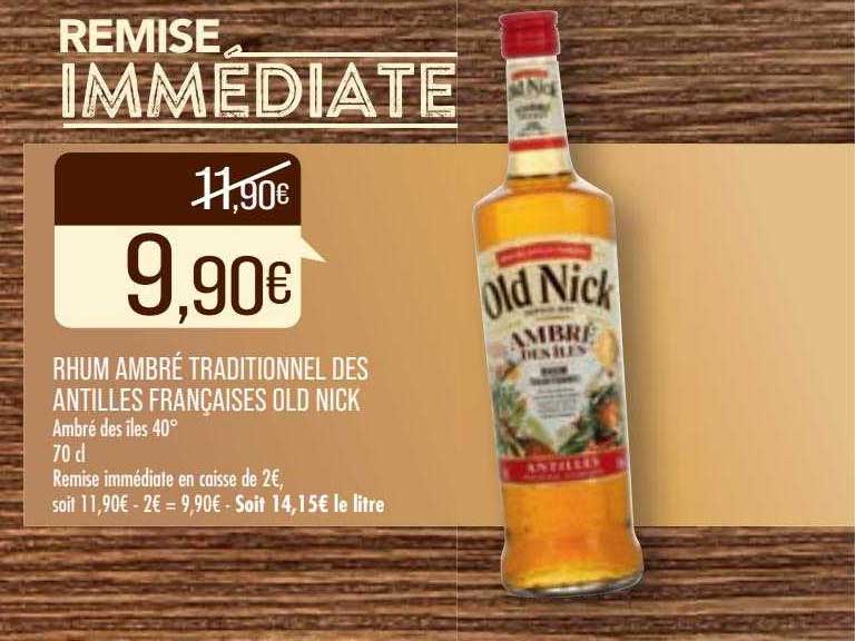 rhum ambré traditionnel des antilles françaises old nick