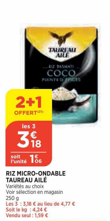 riz micro-ondable taureau ailé