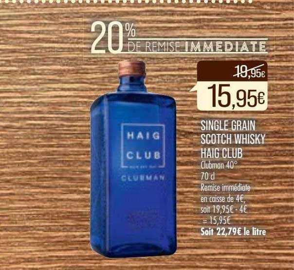 single grain scotch whisky haig club clubman 40°
