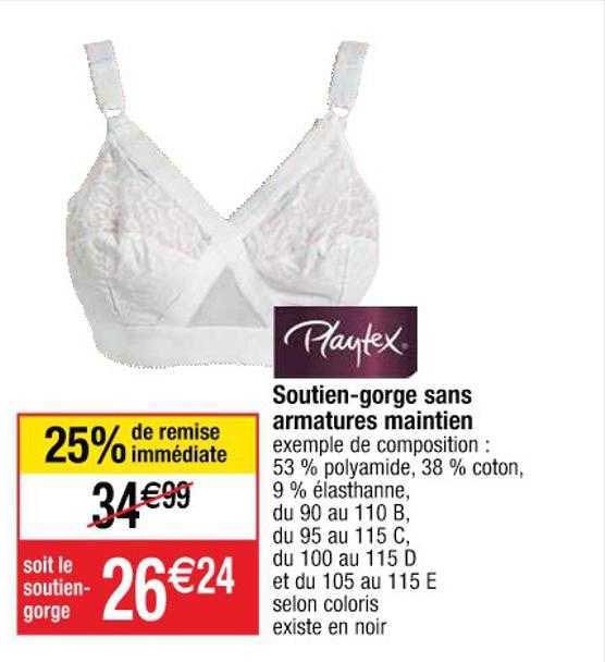 soutien-gorge sans armatures maintien playtex