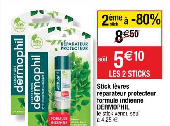 stick lèvres réparation protecteur formule indienne dermophil