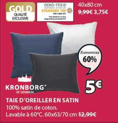 taie d'oreiller en satin kronborg