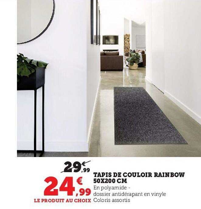 tapis de couloir rainbow 50 x 200 cm