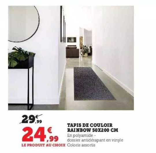 tapis de couloir rainbow 50x200 cm