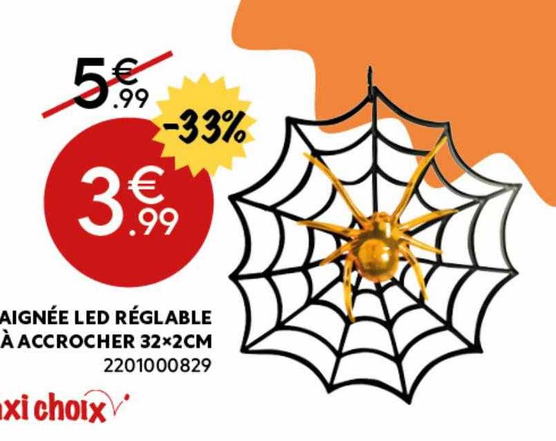 Toile D'araignée Led Réglable à Accrocher 32x2 Cm