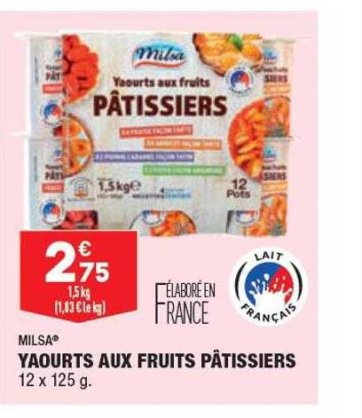 yaourts aux fruits pâtissiers milsa