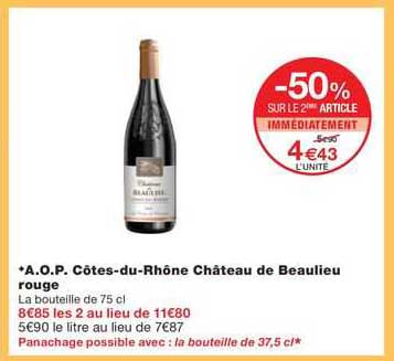 a.o.p. côtes-du-rhône château de beaulieu rouge