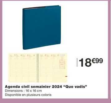 agenda civil semainier 2024 "quo vadis"