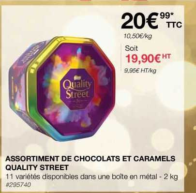 assortiment de chocolats et caramels quality street