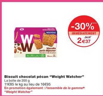 biscuit chocolat pécan "weight watcher"