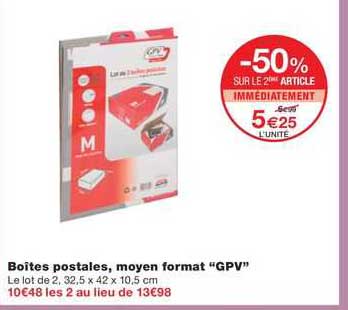boîtes postales, moyen format "gpv"