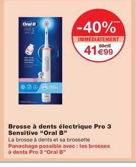 brosse à dents électrique pro 3 sensitive "oral b"