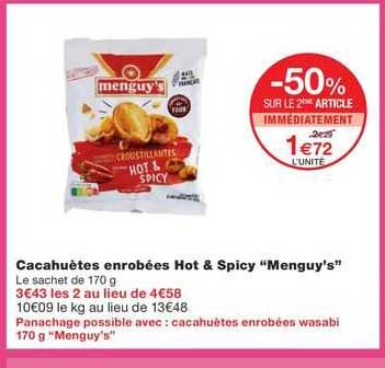 cacahuètes enrobées hot & spicy "menguy's"