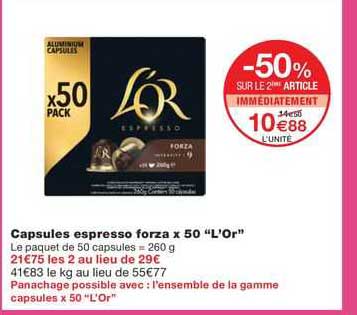 Capsules Espresso Forza X 50 "l'or"