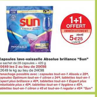 capsules lave-vaisselle absolue brillance "sun"