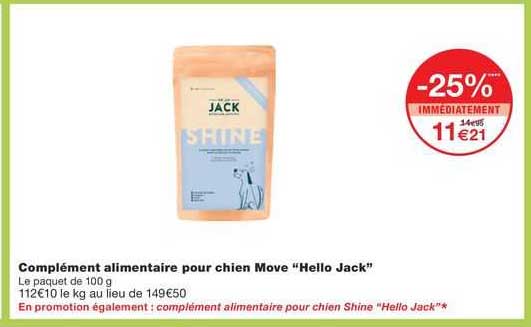 complément alimentaire pour chien move "hello jack"