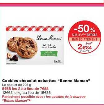 cookies chocolat noisettes "bonne maman"