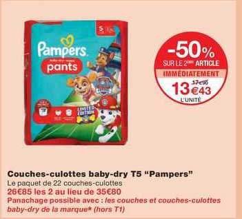 couches-culottes baby-dry t5 "pampers"