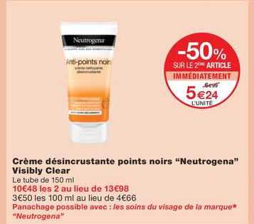 crème désincrustante points noirs "neutrogena" visibly clear