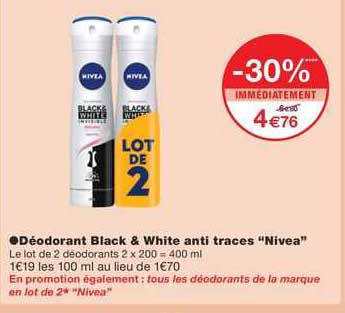 déodorant black & white anti traces "nivea"