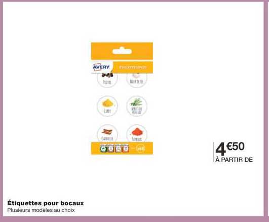 étiquettes Pour Bocaux Avery