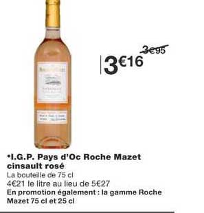 i.g.p. pays d'oc roche mazet cinsault rosé