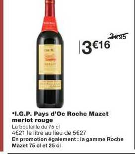 i.g.p. pays d'oc roche mazet merlot rouge