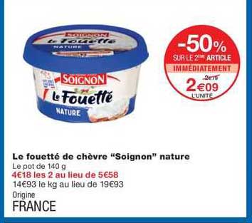 Le Fouetté De Chèvre "soignon" Nature