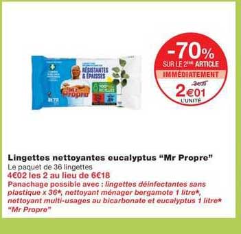 lingettes nettoyantes eucalyptus "mr propre"