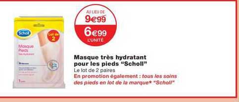 masque très hydratant pour les pieds "scholl"