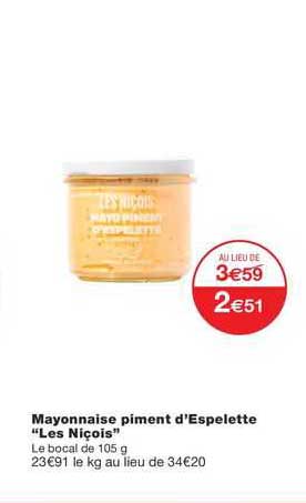 mayonnaise piment d'espelette "les niçois"