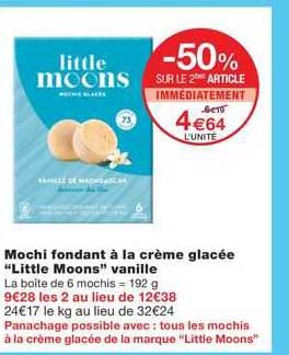 mochi fondant à la crème glacée "little moons" vanille