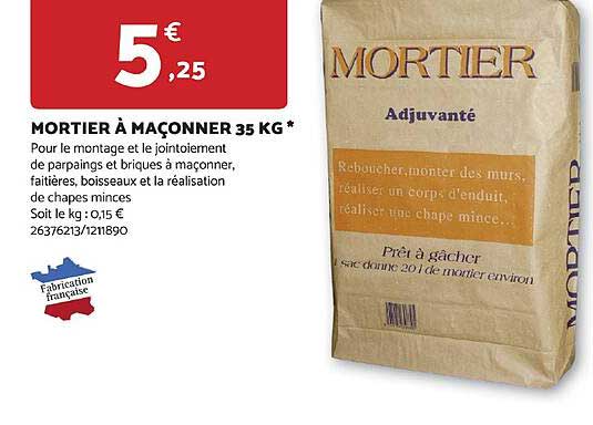 mortier à maçonner 35 kg