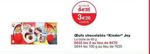 œufs Chocolatés "kinder" Joy