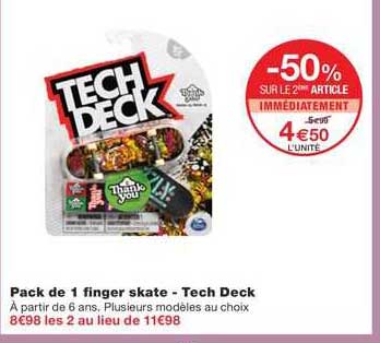 pack de 1 finger skate - tech deck
