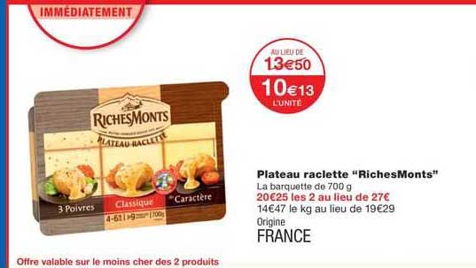 plateau raclette "riches monts"