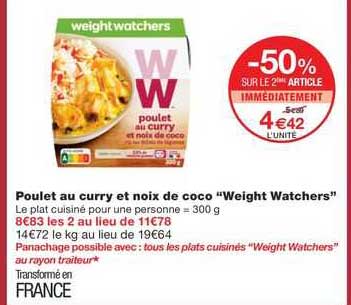 poulet au curry et noix de coco "weight watchers"
